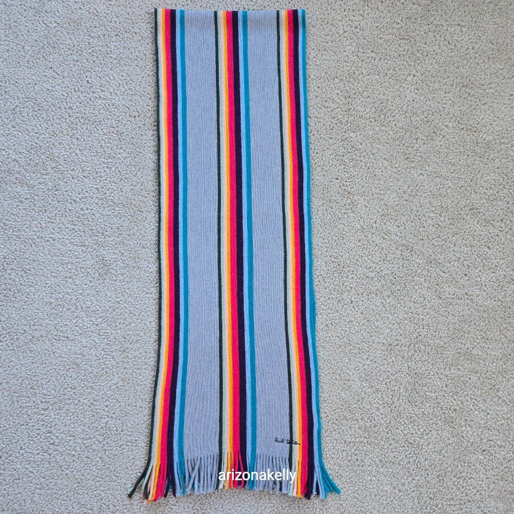 NWOT Paul Smith Knit Wool Striped Scarf - Picture 7 of 16